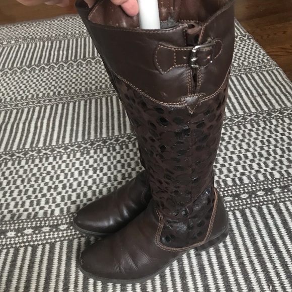 Sz 7🌹Leather Shearling Tall Boots Marelbo - Picture 8 of 16